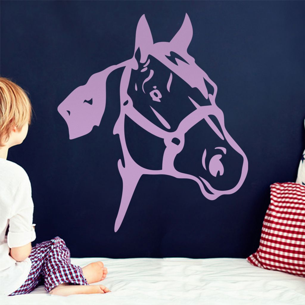 KIWISTAR Pferd Kopf - Reiten Stute Hengst Mähe Wandtattoo in 6 Größen - Wandaufkleber Wall Sticker - Dekoration, Küche, Wohnzimmer, Schlafzimme...