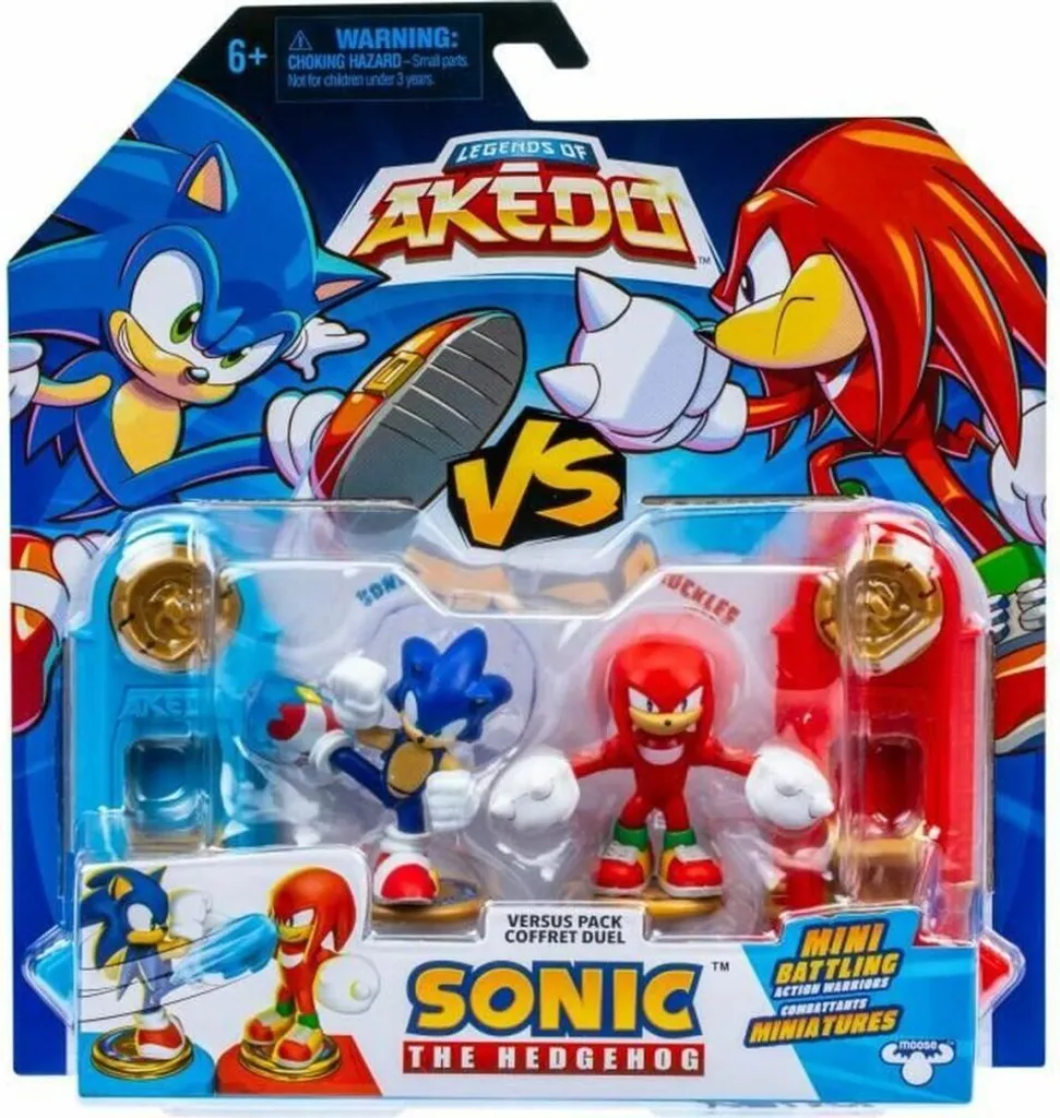 Playset Sonic vs Knuckles Moose Toys - Figurines Robustes et Mobiles