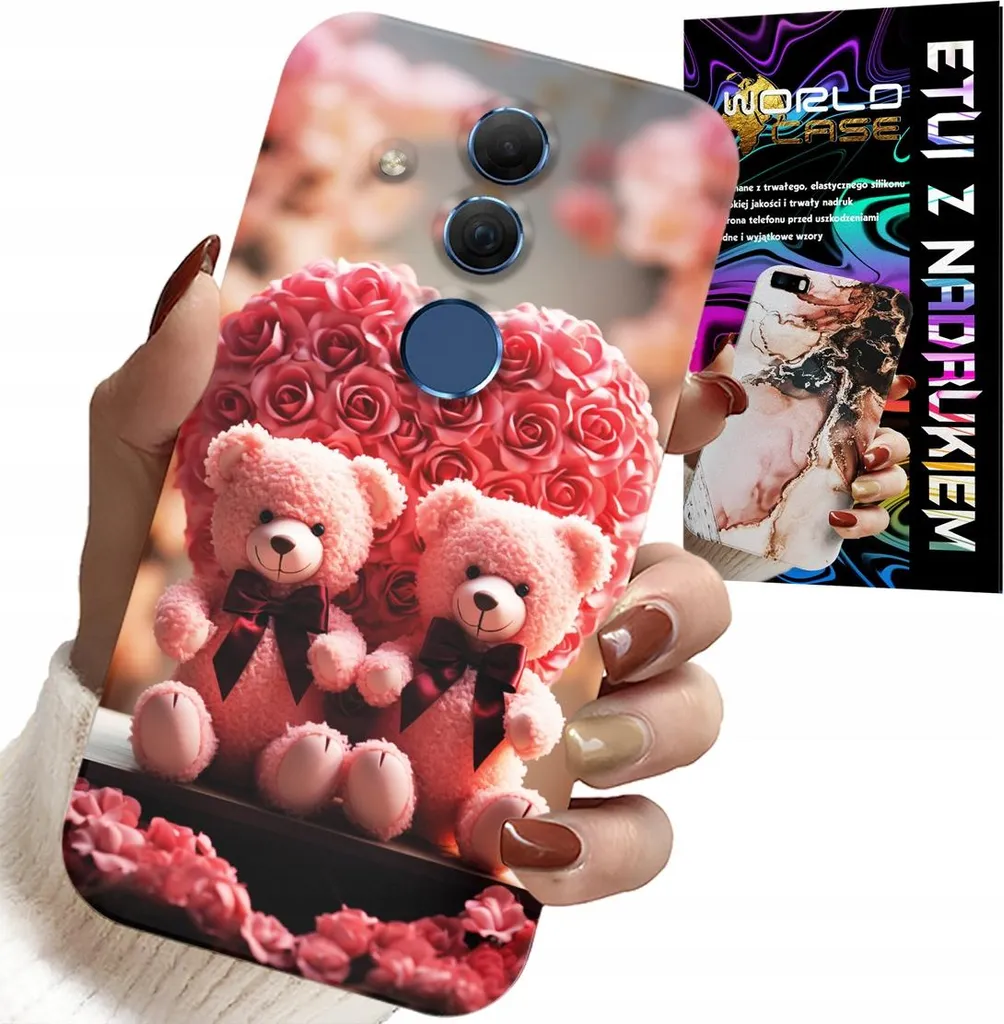 Cover Huawei Mate 20 Lite Orsetto Rosa + Vetro: Protezione Totale 2-in-1