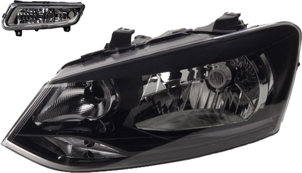 Johns, Scheinwerfer Halogen passend für VW Polo 09 6R 06/09-03/14 H4 Li. Fahrer + Nebel 6R1941015E 6R1941015C 6R0941061D