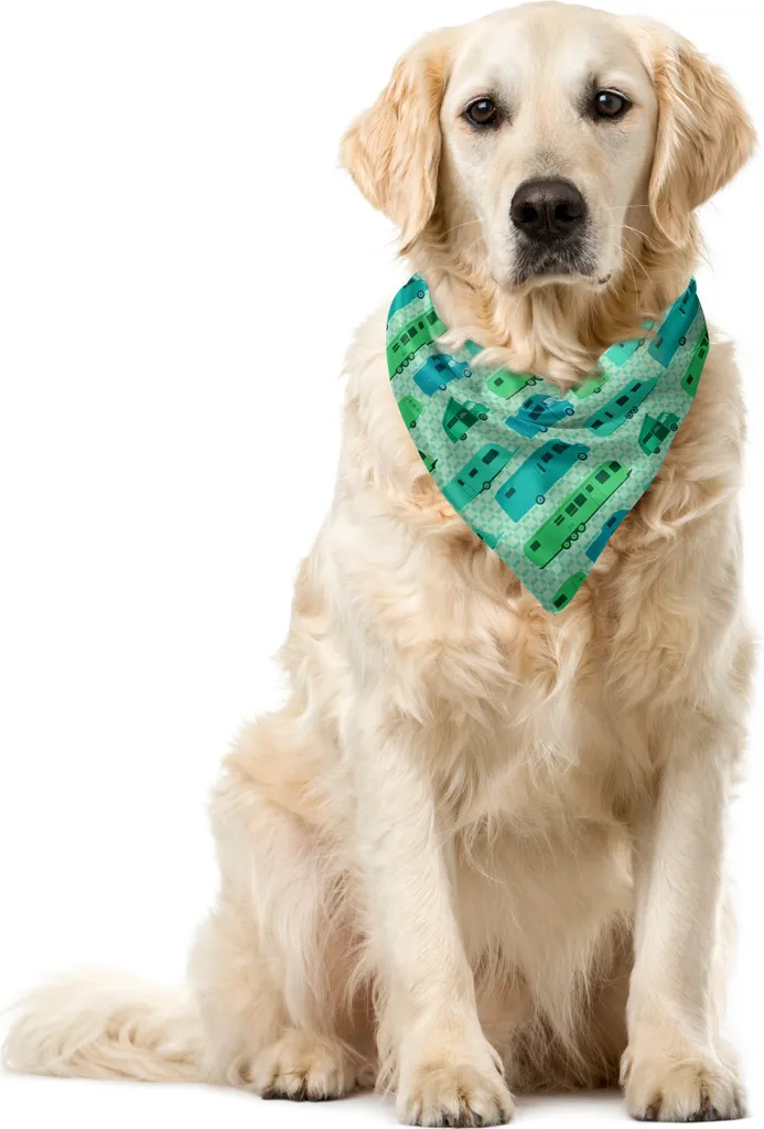 ABAKUHAUS Bandana per animali domestici da camper, Squares and Caravans, 55x55 cm, verde menta