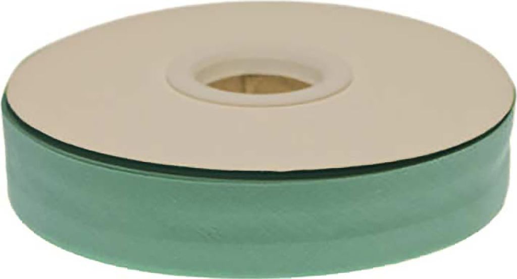 20m Schrägband PolyBaumwolle unifarben 20mm breit gefalzt Einfassband Farbwahl, Farbe:graugrün