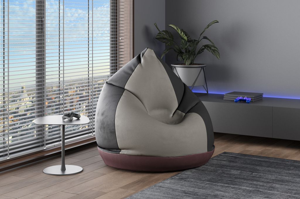 MOEBLO Sitzsack Circus ( Bequemer Relax-Sitzsack mit Polystyrol-Granulat, Stilvolles Design für Kinder und Erwachsene, Komfort und Eleganz in mode...