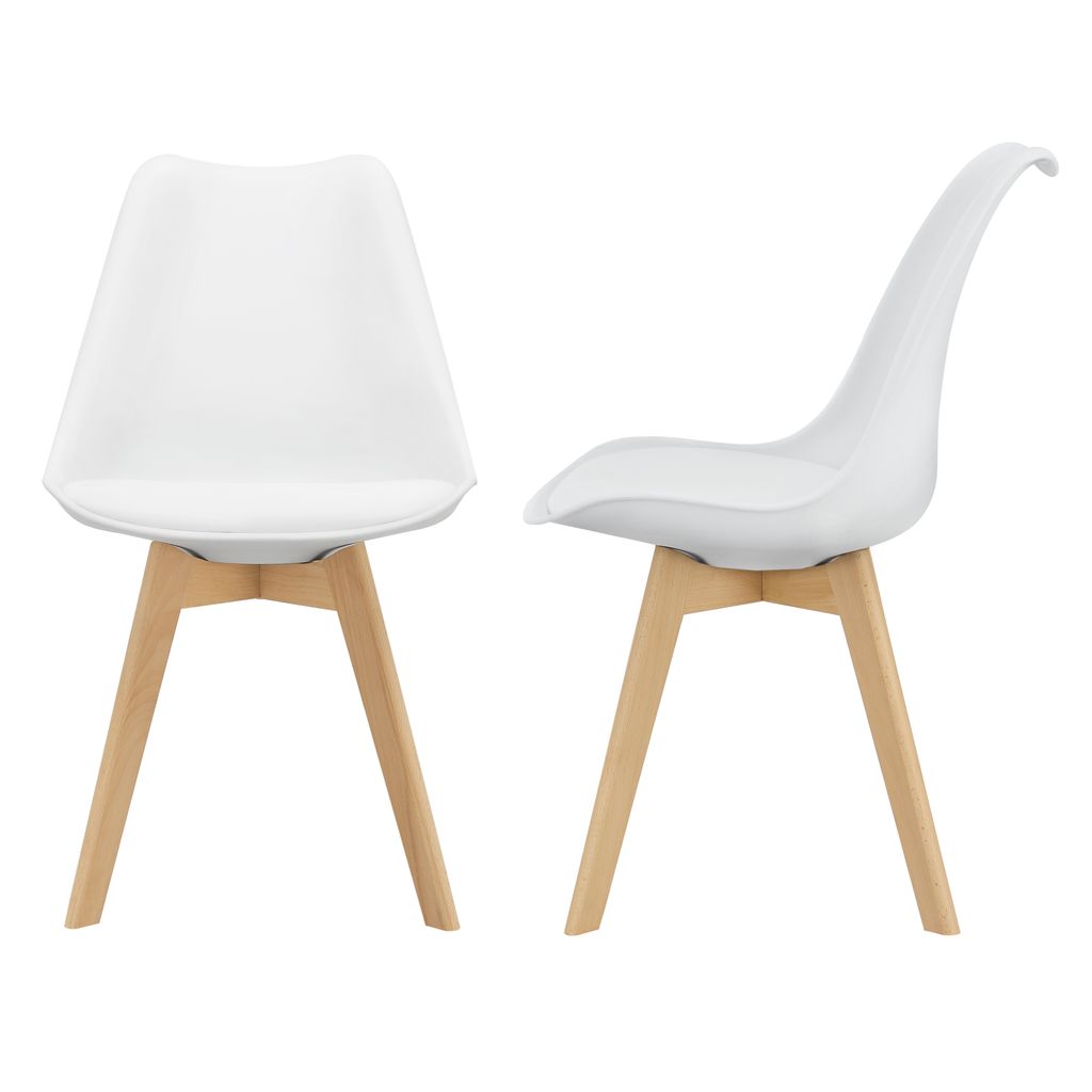 2x Design Stühle Esszimmer Grau Stuhl Kunststoff Kunst-Leder Stuhl Set en.casa 