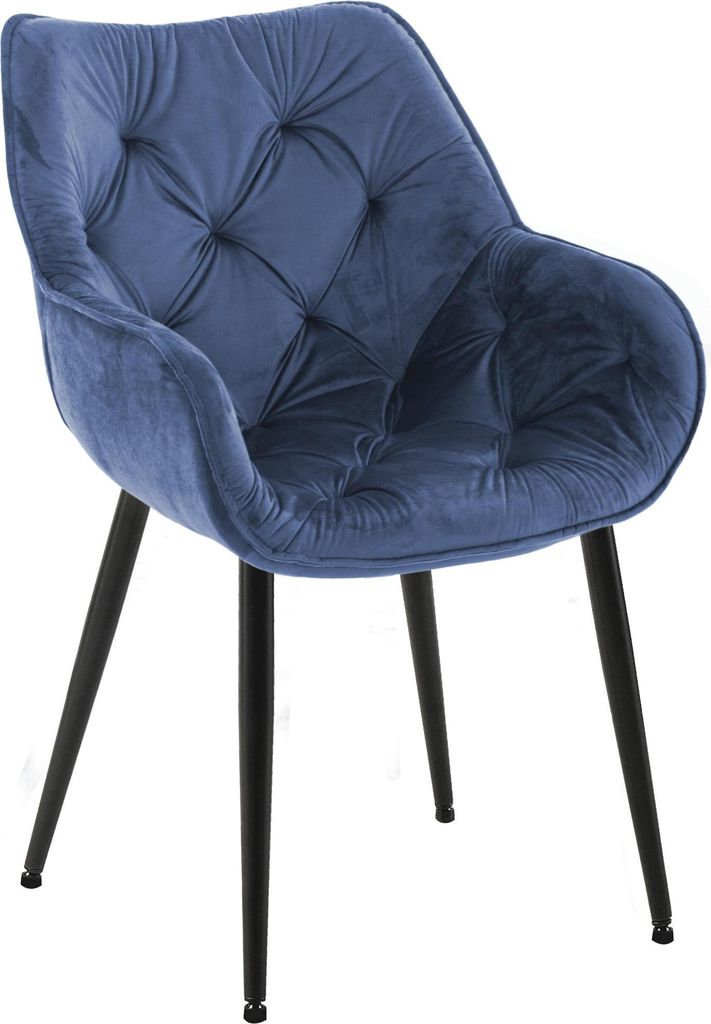 CLP Stuhl Tanna Samt Gesteppt blau Produktbild 