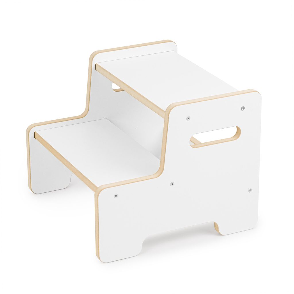 Obubu Tritthocker für Kinder, Montessori, Tritthocker Kinder, 2 Stufen - Weiß