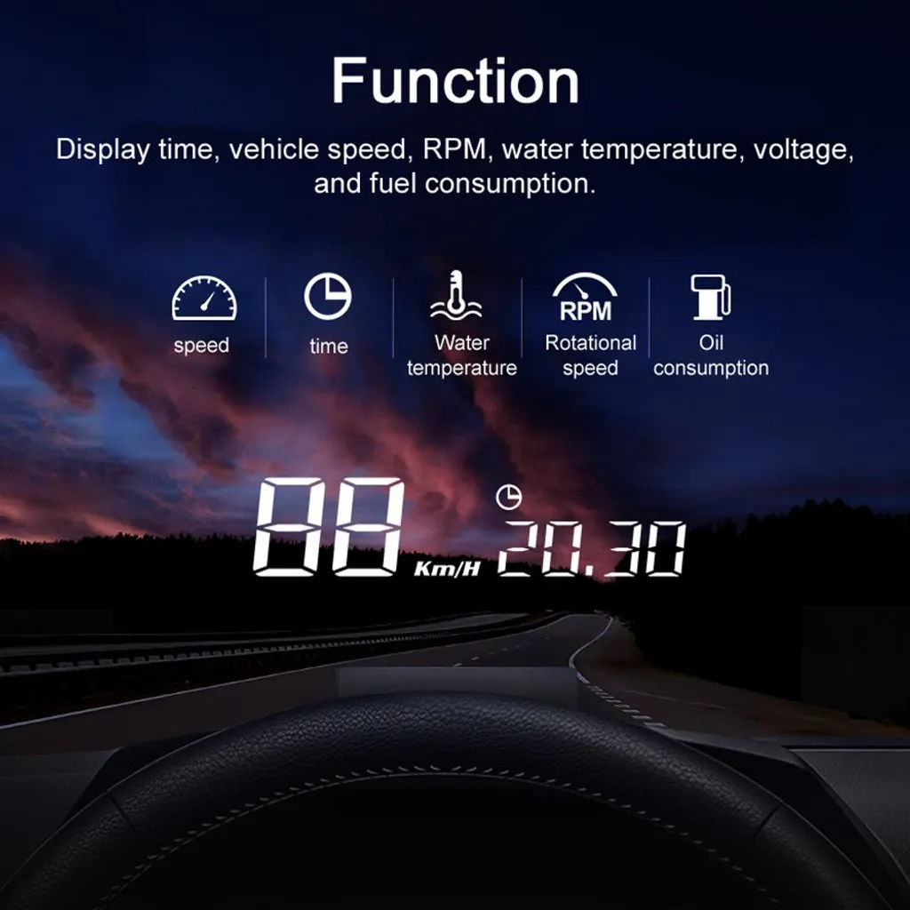 Affichage tête haute multifonction avec température de l'eau LED - 2