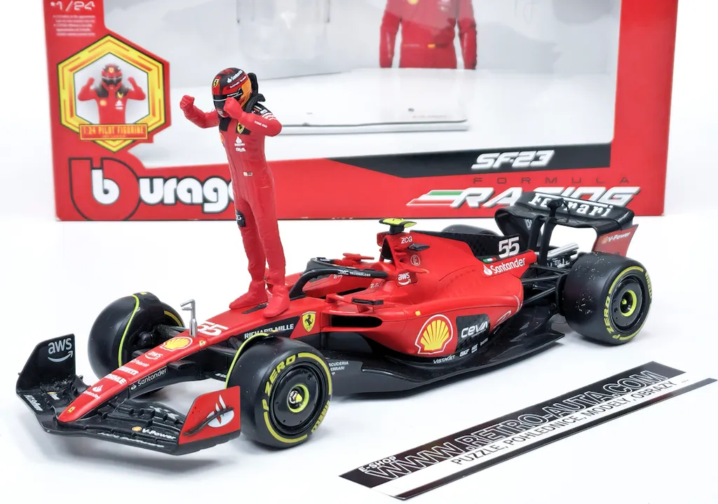 Réplique Ferrari SF-23 F1 2023 Carlos Sainz Bburago 1:24 en Métal Rouge