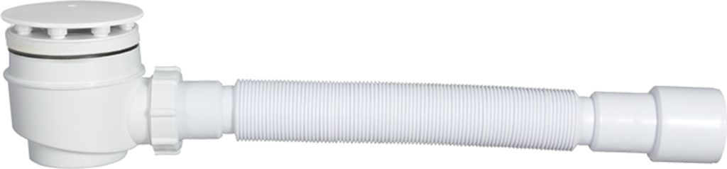 Duschablauf Siphon Ablaufgarnitur Abfluss Duschwanne Duschtasse Duschsiphon flexibles Rohr Ø 50 mm weiß