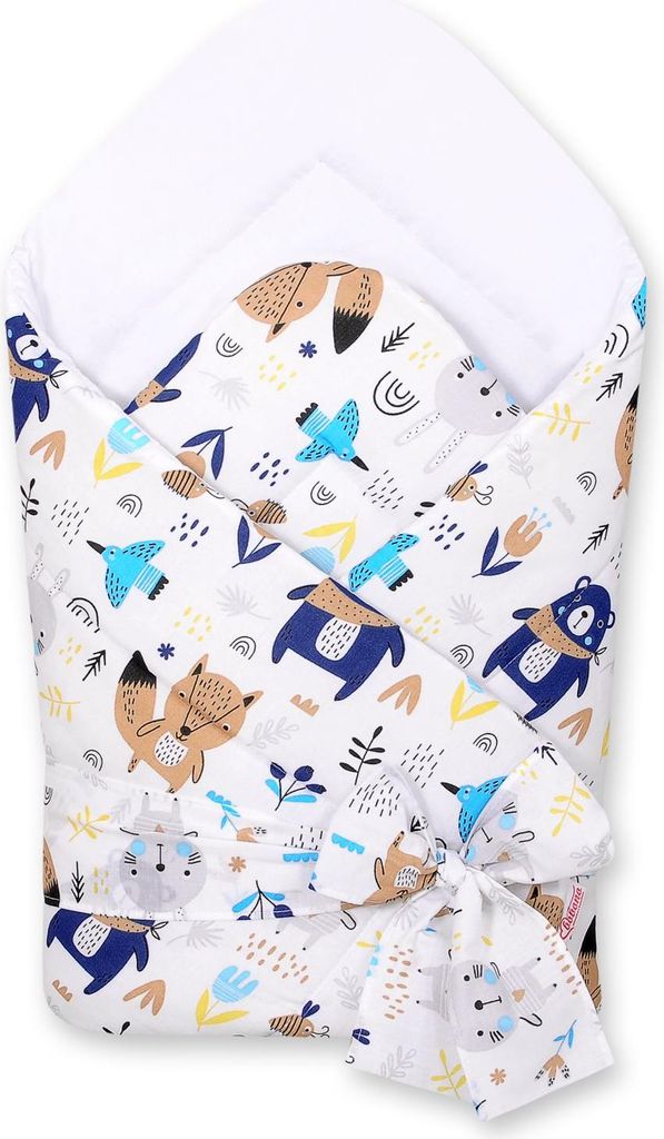 Weiches, doppelseitiges Tragetuch für Babys mit Bändern - marineblaue Teddybären