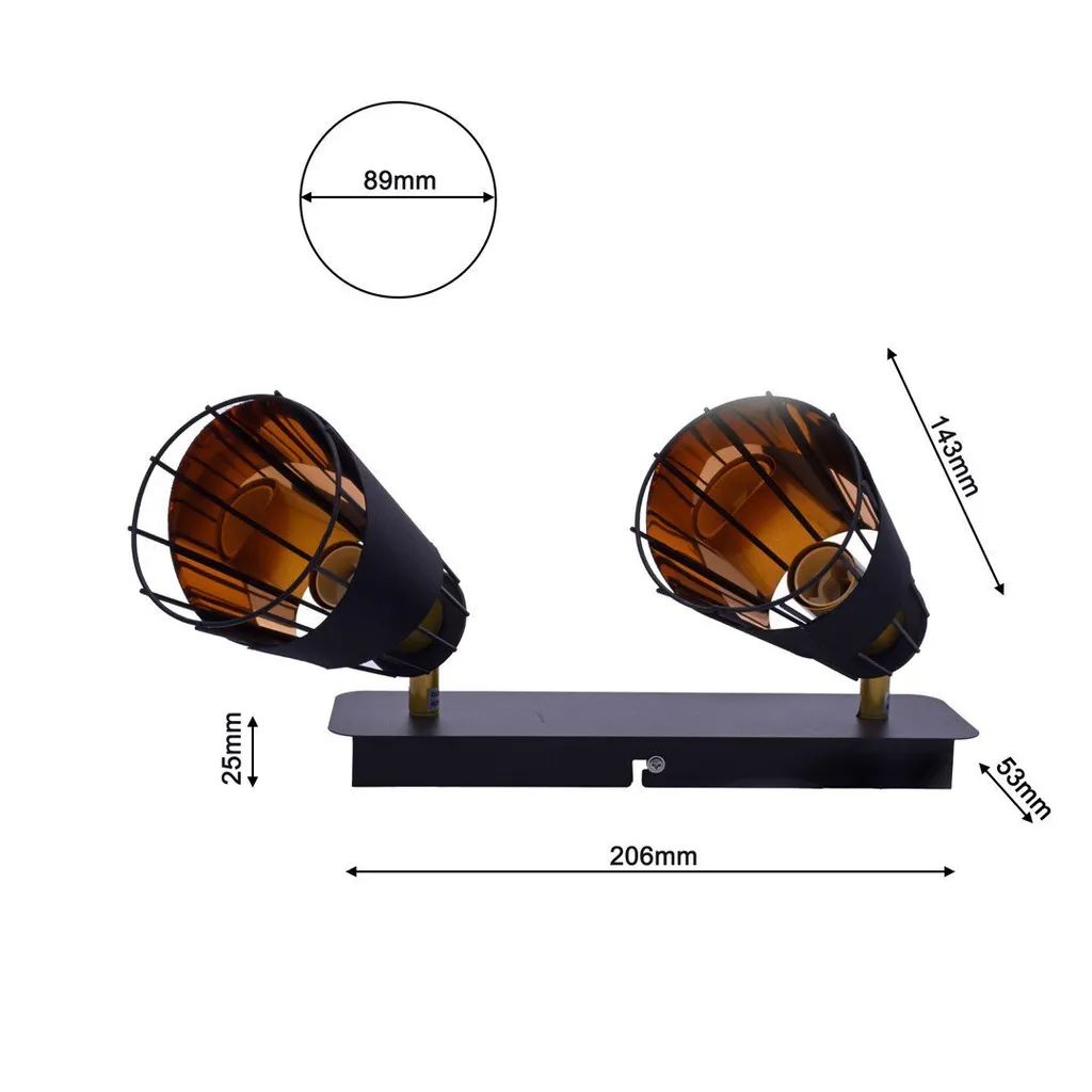 Plafonnier Compact 2 Lampes E14 RICK - Solution Éclairage Pièce Sombre - 6