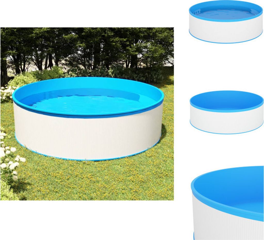 vidaXL Planschbecken 350x90 cm Weiß - Pools