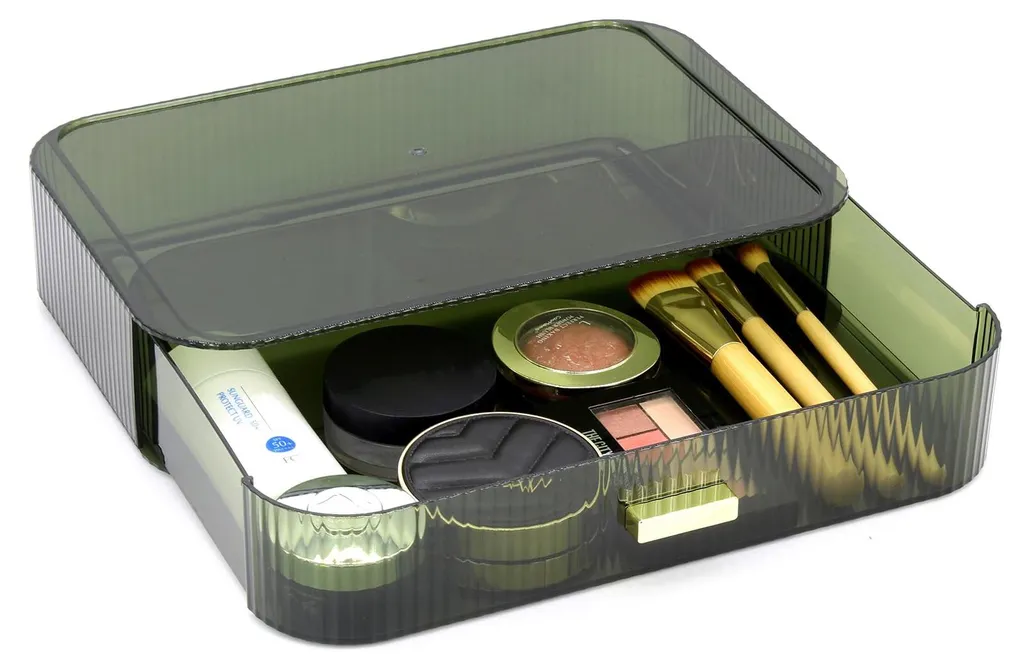 Fini le Désordre avec ce Tiroir de Rangement Maquillage Vert Solo