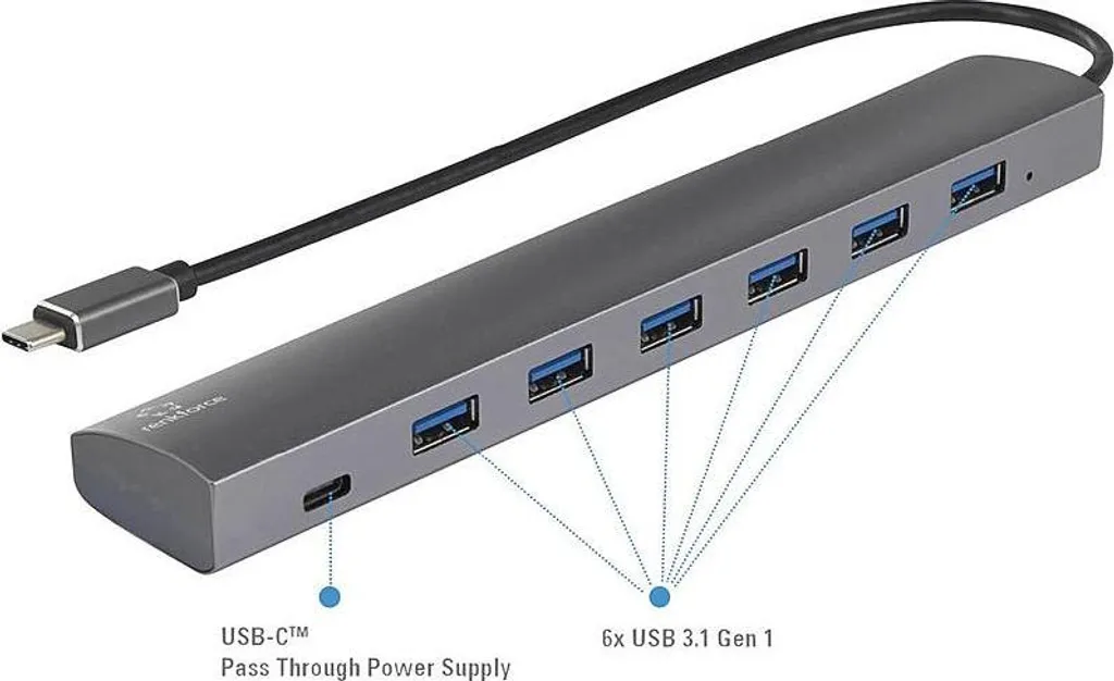 Station USB 7 Ports pour Disques Durs et Périphériques 3.2 Gen1 5Gbps