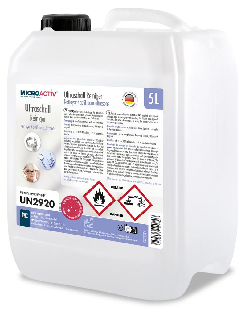 5 L Microactiv® Ultraschallreiniger - Reinigungsmittel für Produktbild 