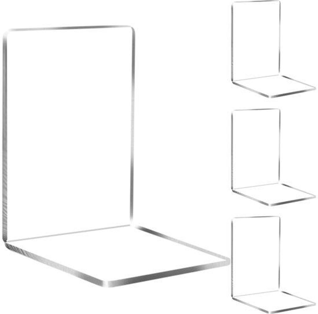 Geoptimalisierte Titel Unyqoos ️ Set von vier transparenten Acryl Buchstützen - Stilvolle Organisation - Transparent - Ideal für Bücherregale...