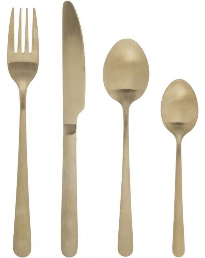 Menagère en inox 24 pièces - L 20 cm - Doré Image du produit 