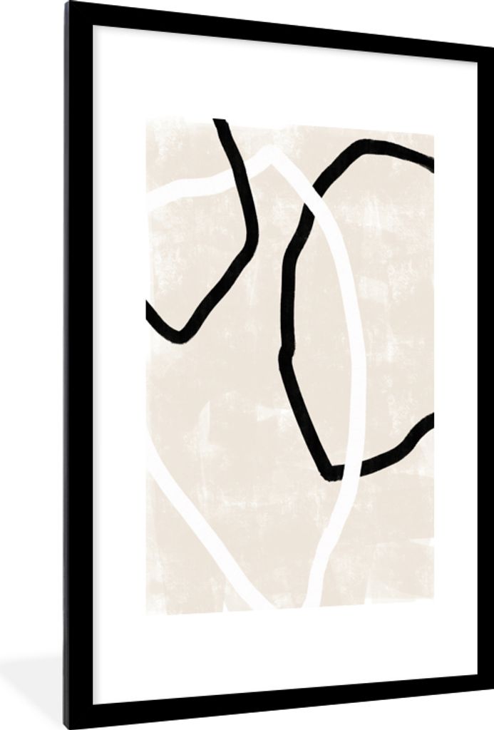 MuchoWow Gerahmtes Poster Rosa - Minimalismus - Design 60x90 cm - Poster mit Schwarzem Bilderrahmen Wandposter Rahmen Foto Bilder - Dekoration - ...