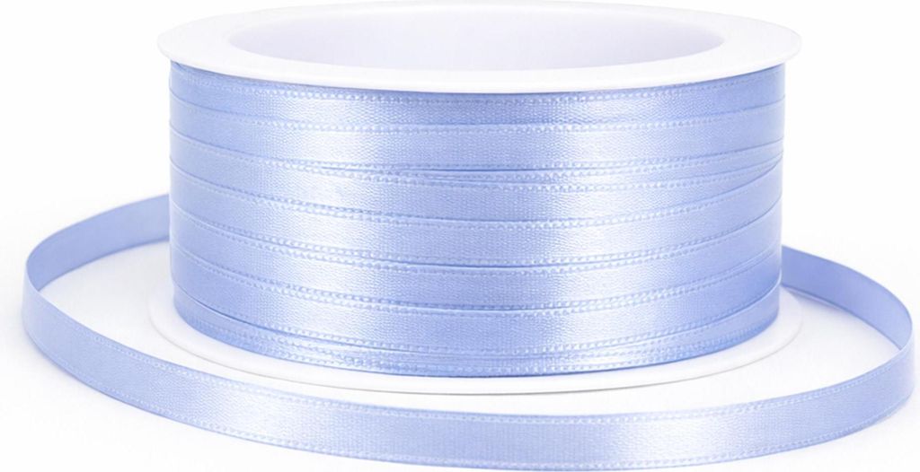 Dekoband Satin 6 mm 50 m – Schleifenband Antennenband für Hochzeit, Auto, Basteln & Geschenkdeko hellblau