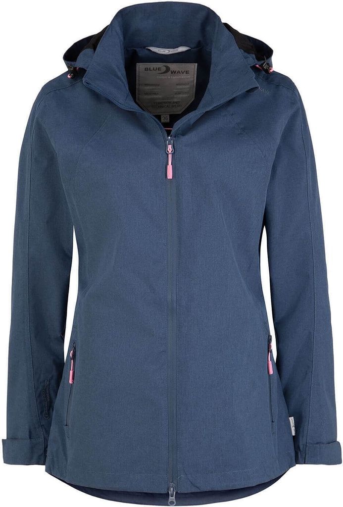 Blue Wave Damen Funktionsjacke Hannah - Outdoor-Jacke Regenjacke mit abnehmbarer Kapuze und Mesh-Innenfutter in Blue Nights Größe 42