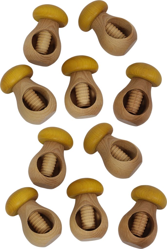 CUCINA Schiaccianoci giallo in legno 10 pezzi Immagine del prodotto 