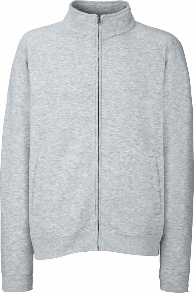 Fruit Of The Loom Herren Sweat-Jacke / Sweatshirt mit Reißverschluss BC1375 (M) (Grau)