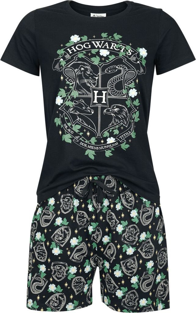 Harry Potter Schlafanzug Damen Hogwarts schwarz M