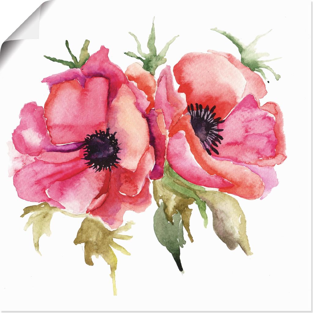ARTland Poster Mohnblumen Größe: 40x40 cm