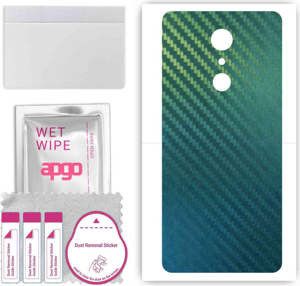 apgo Rückseite Schutzfolie, Skin, kompatibel mit LG Q7, Hinten Displayschutzfolie aus Vinylfolie, kratzfest, einfache Montage - Kohlenstoff-Chamä...