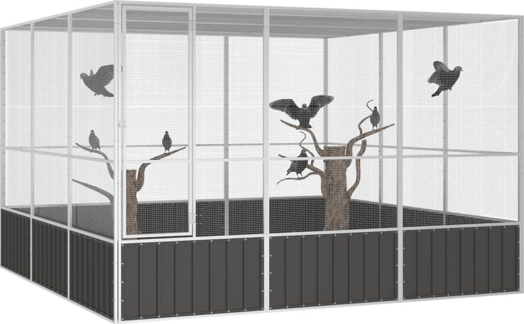 vidaXL Gabbia per uccelli antracite 302,5x324,5x211,5 cm Immagine del prodotto 