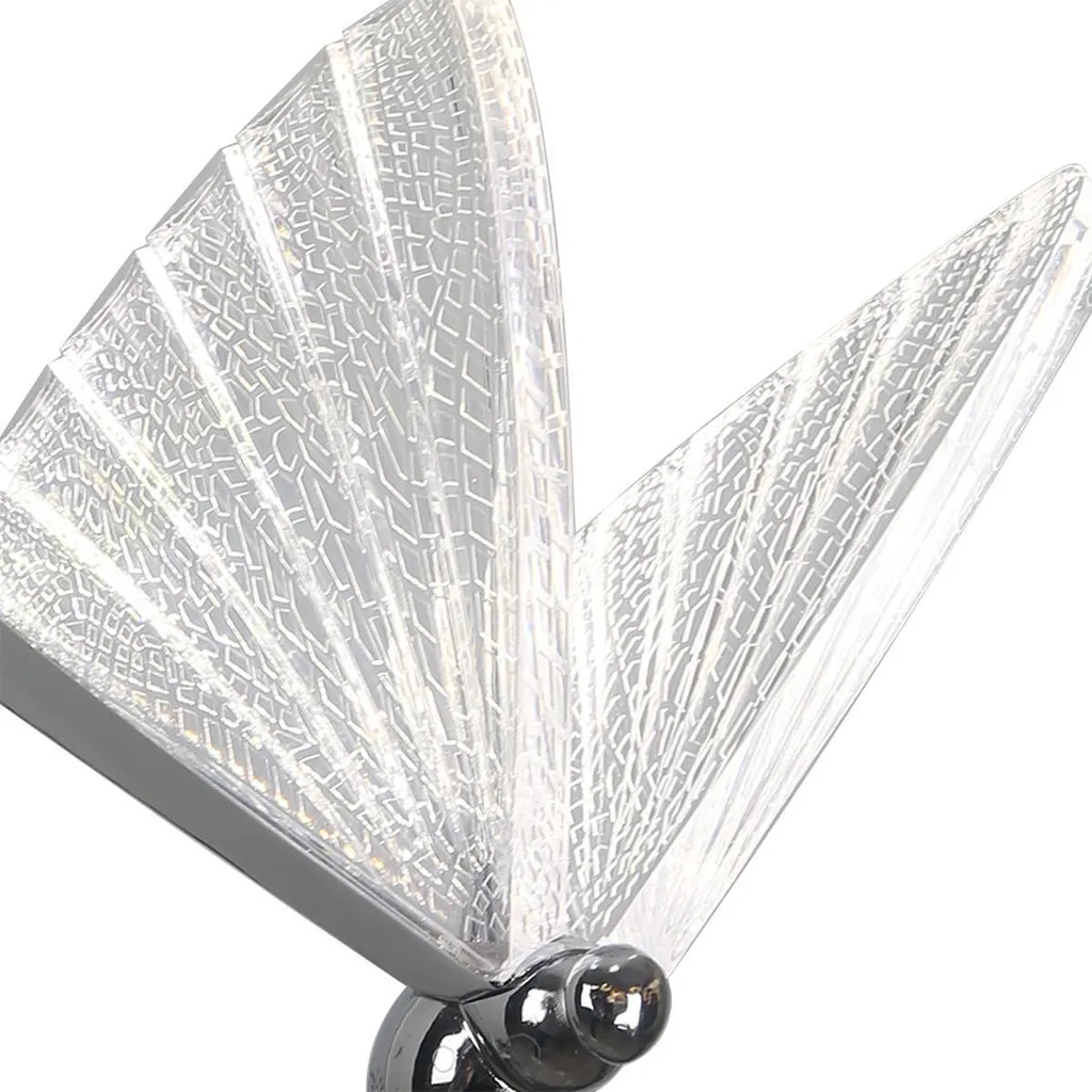 Applique LED 8W Chrome Mariposa : Éclairage Variable Papillon Décoratif - 4