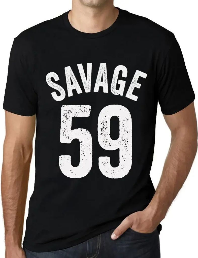 Herren Grafik T-Shirt Savage 59 Geschenk 59. Geburtstag Jahrestag 59 Jahre Jubiläum 59 Jährige Mann Jahrgang 1965 Kurzarm Lustige Druck