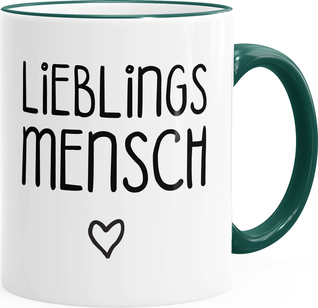 Kaffee-Tasse Lieblingsmensch Geschenk-Tasse Liebe Freundschaft Partner Freundin MoonWorks grün unisize
