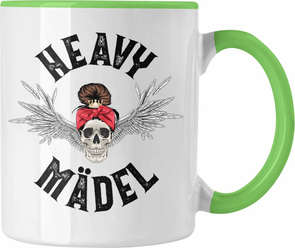 Trendation - Heavy Metal Mädel Geschenk Frauen Tasse Death Metal Becher Metalfal Rocker Biker Geschenkidee (Grün)