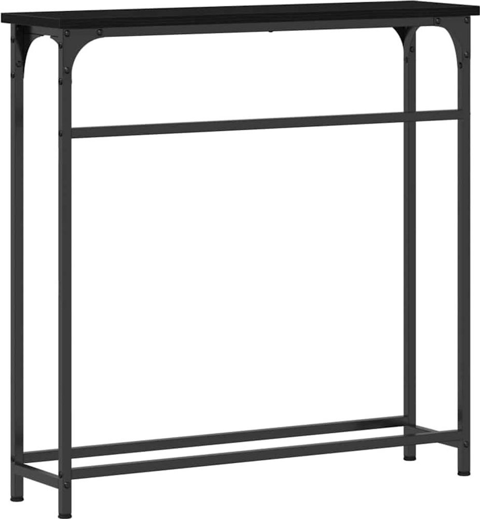 Konsolentisch mit Regal Schwarz Eichen-Optik 75 x 19,5 x 75 cm