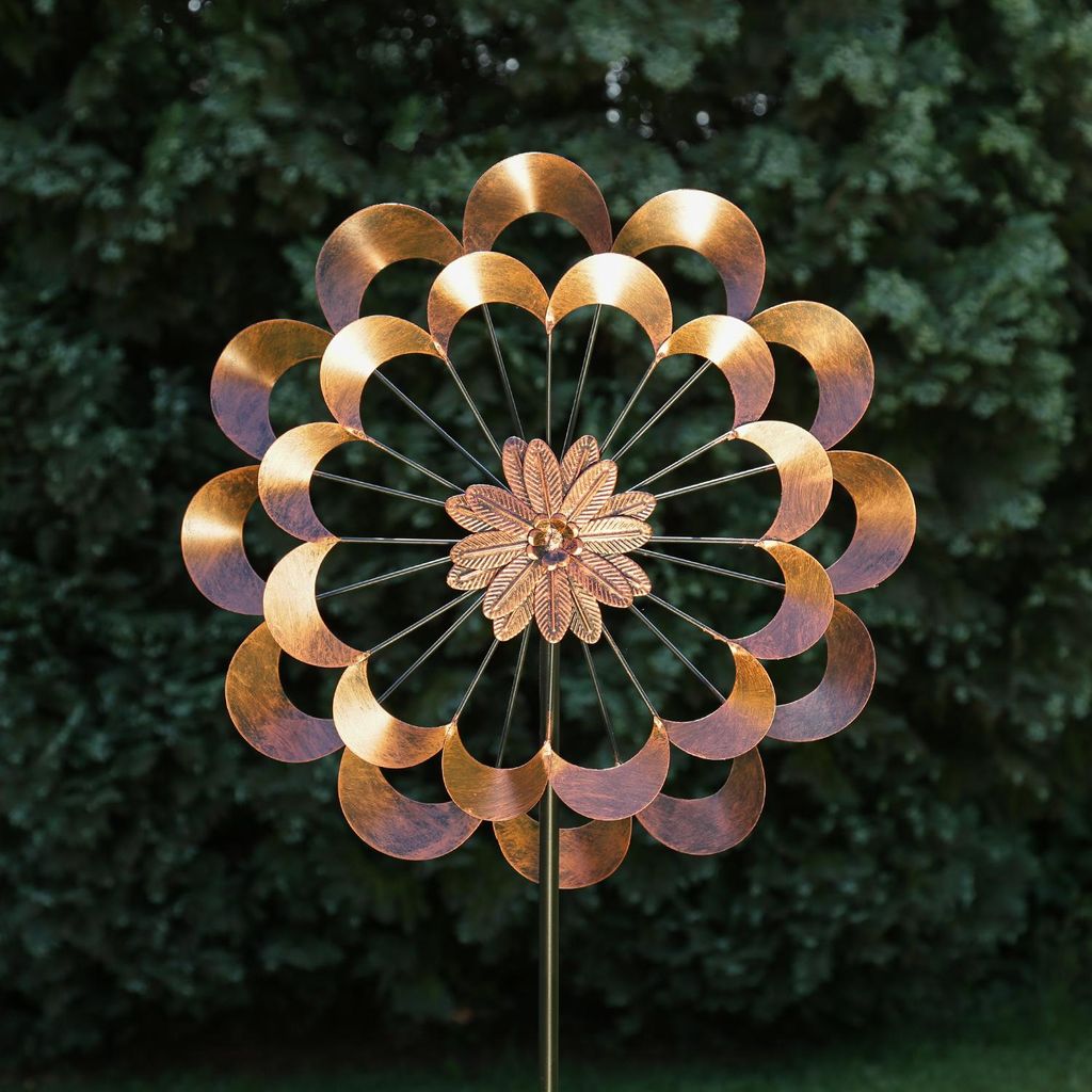 XXL Doppel Windrad ANTIK - Gartendeko - Metall - Erdspieß - Produktbild 
