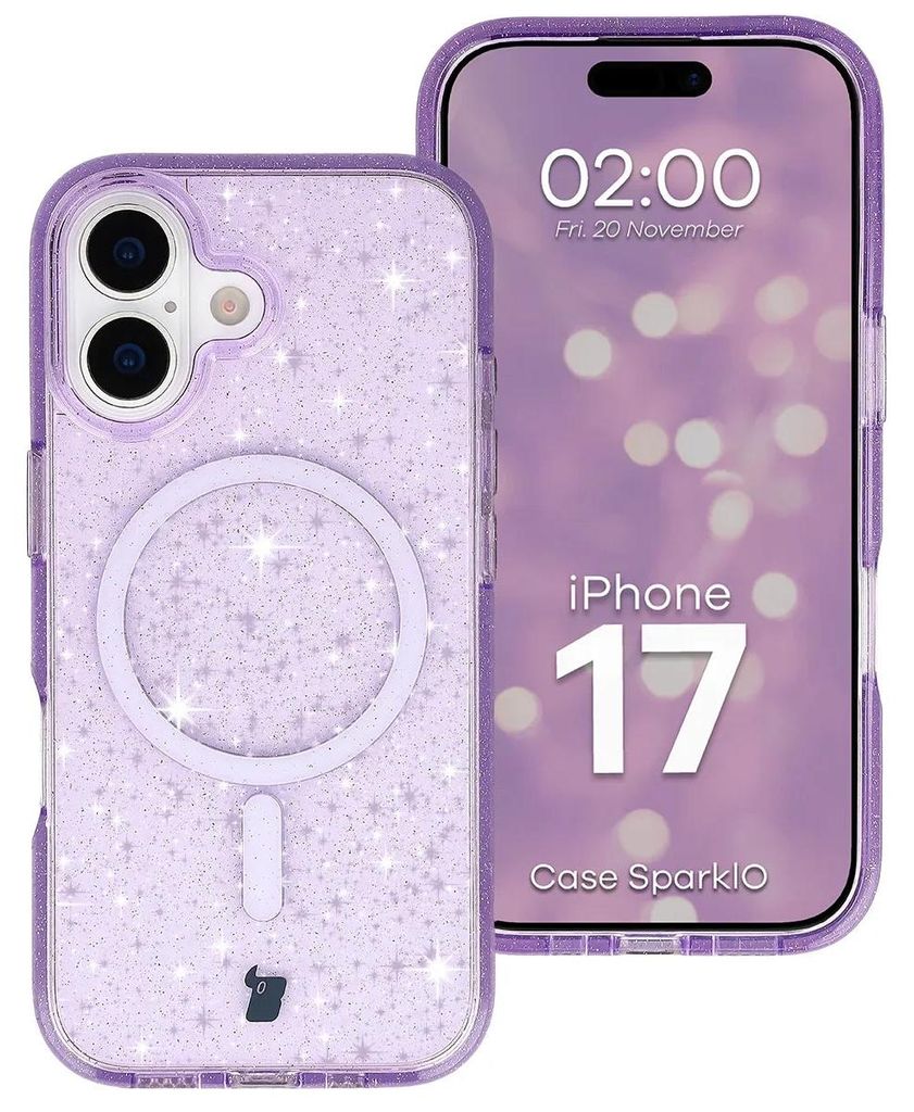 Glitzer Hülle mit Magnetring für iPhone 17, Bizon Case Produktbild 