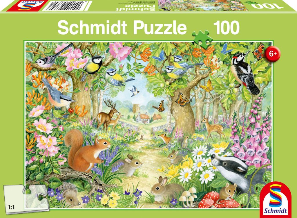 Schmidt Spiele 56370 Puzzle Zvířata v lese - 100 dílků Obrázek produktu 