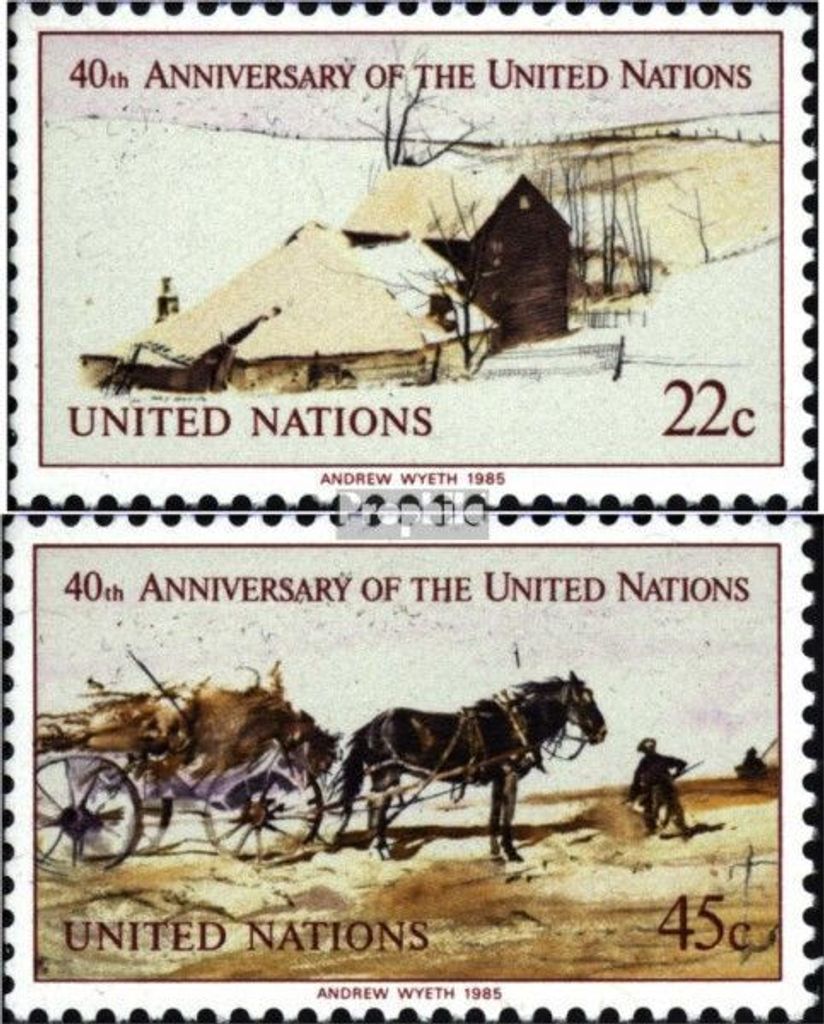 Briefmarken UNO - New York 1985 Mi 470A-471A (kompl.Ausg.) postfrisch 40 Jahre UNO