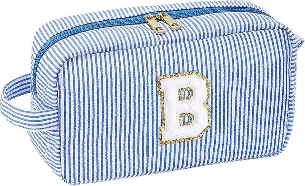 Kosmetiktasche, tragbare Make-up-Aufbewahrungstasche mit Buchstabenmuster, große Kapazität, Reise-Kulturbeutel für zu Hause