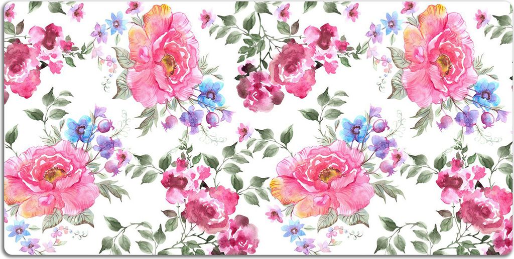Schreibtischmatte Tischunterlage 120x60 cm Mauspad - Pinke Blumen
