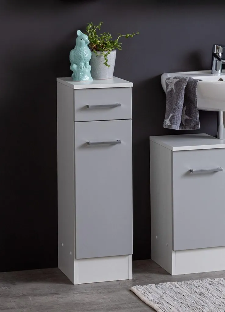 Meuble sous-vasque Riga Gris Clair Mat 25x84x35cm pour petite salle de bain
