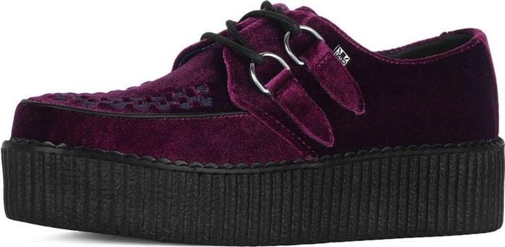 T.U.K. Creepers Damen Viba High Creeper burgund Gothic Textil EU37