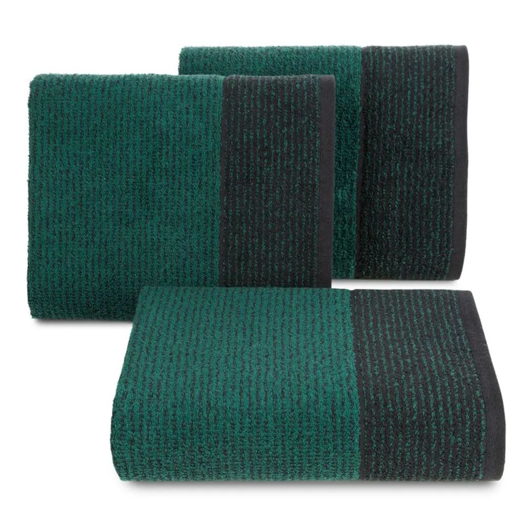 Leon 70x140 nero turchese jacquard a righe in spugna 500g/m2 Eurofirany