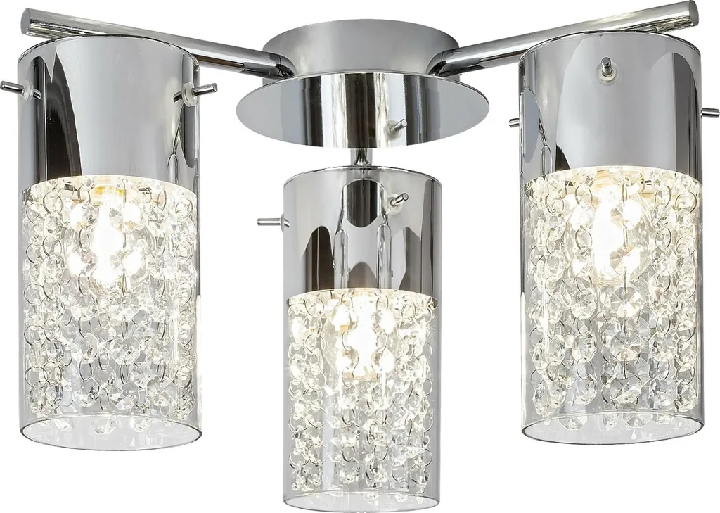 Luminaire de plafond en cristal et chrome Niagara pour salon moderne