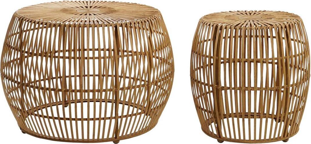 Satz von 2 Tischen DKD Home Decor Hellbraun 70 x 70 x 50 cm