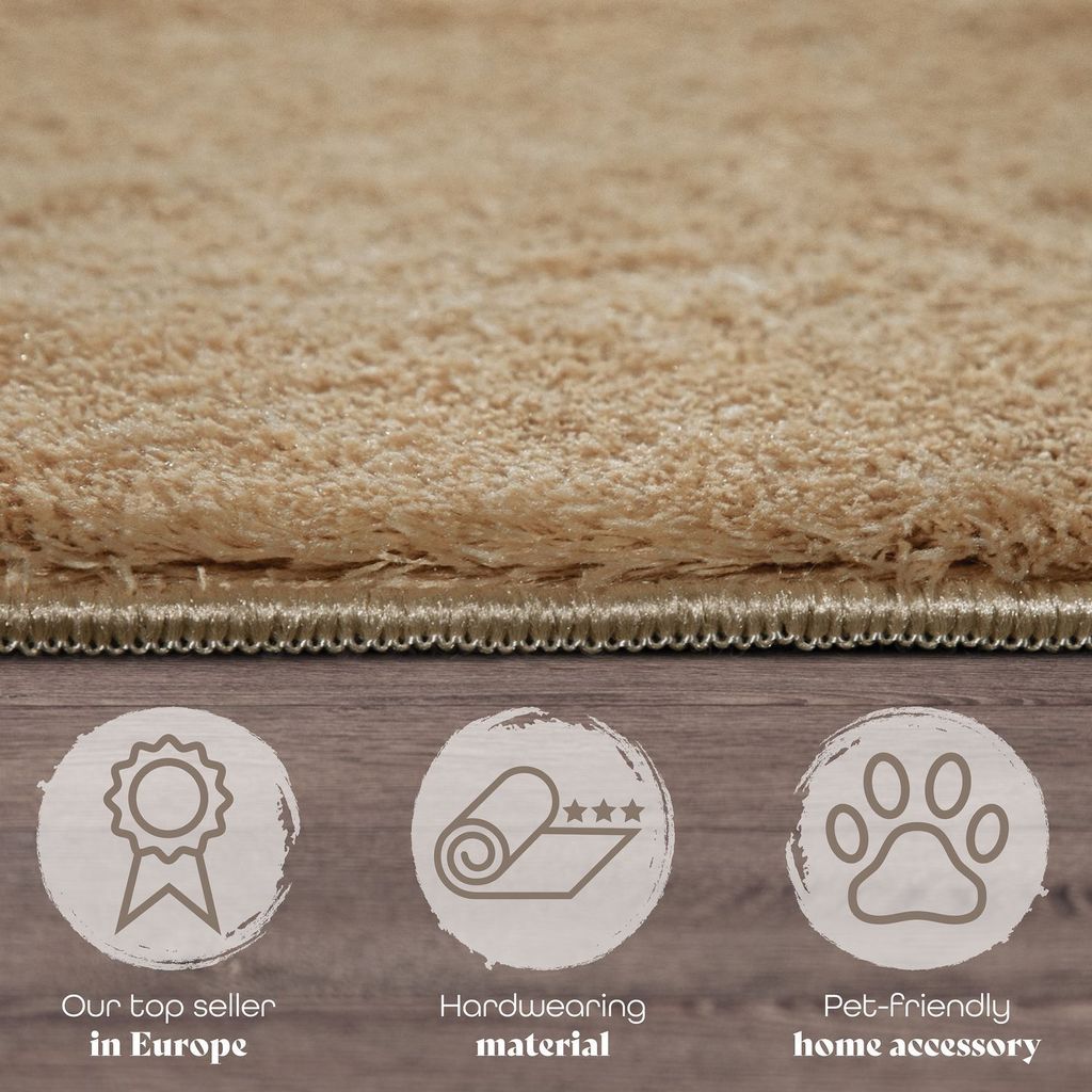 TT Home Teppich Wohnzimmer Kurzflor Anti-Rutsch Rückseite Produktbild 2