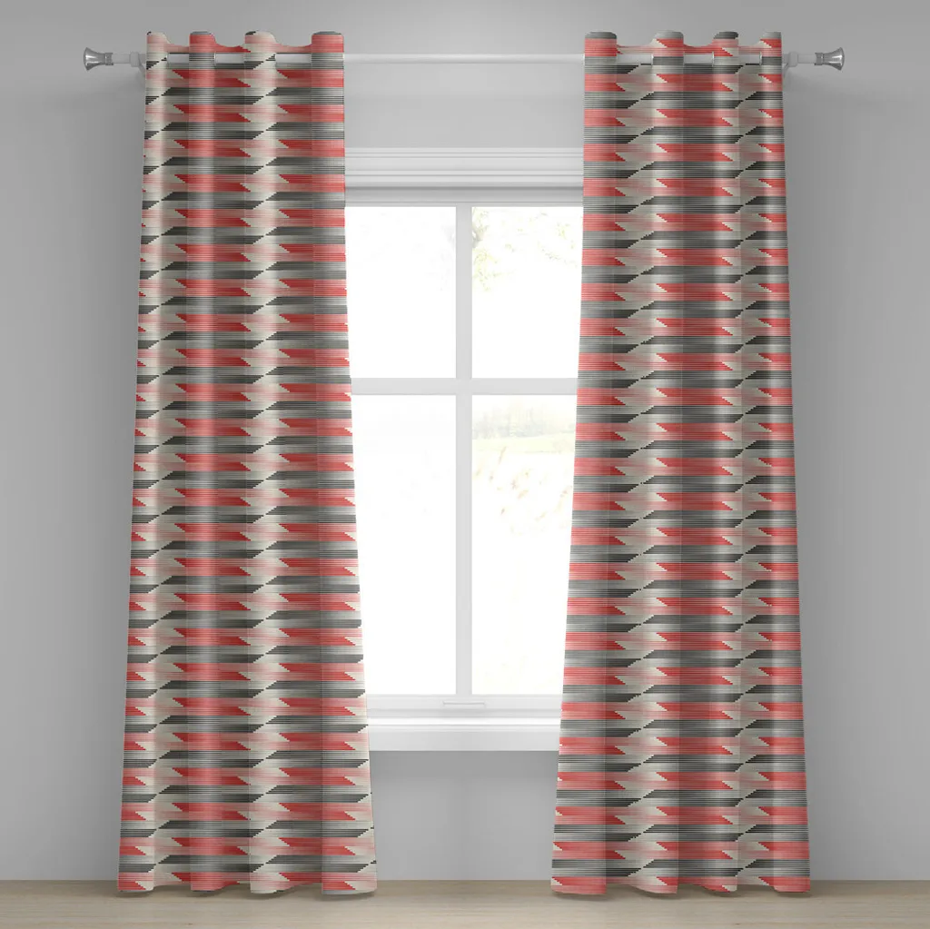 ABAKUHAUS Tende 2 Pannelli 280x245 cm: Grigio e Rosso Scarlatto