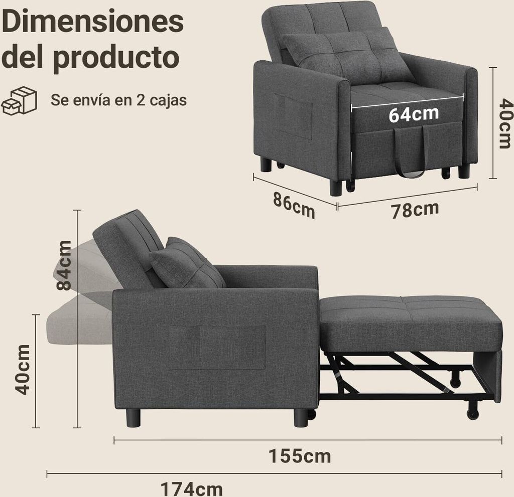 Bealife AR21 Schlafsofa, Schlafsessel Produktbild 4