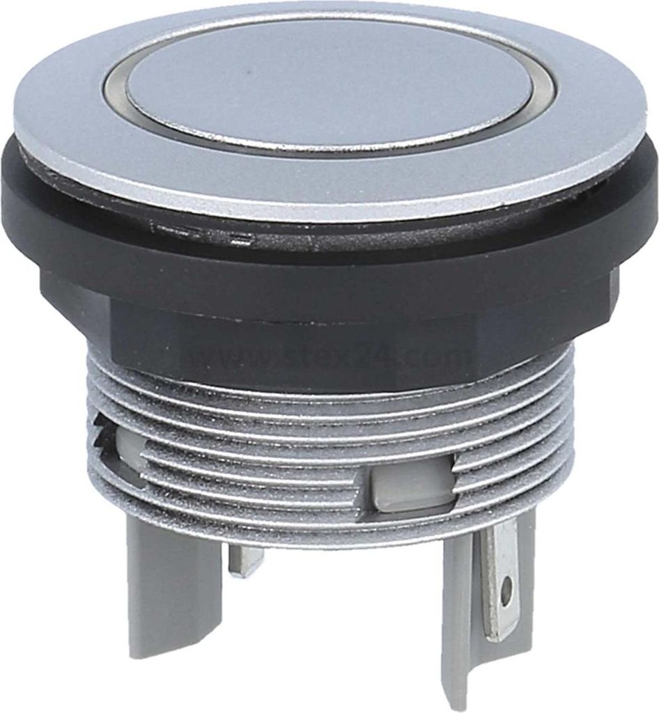 Georg Schlegel Drucktaste mit Ringbeleuchtung, 1S beleuchtbar, rund, SHORTRON Flachstecker 2,8mm x 0,8mm - 1 Stück